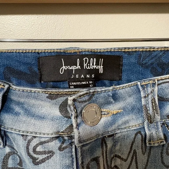 Joseph Ribkoff Lettering Jeans Style 221926 Skinny Mid Rise Crop - Picture 7 of 13